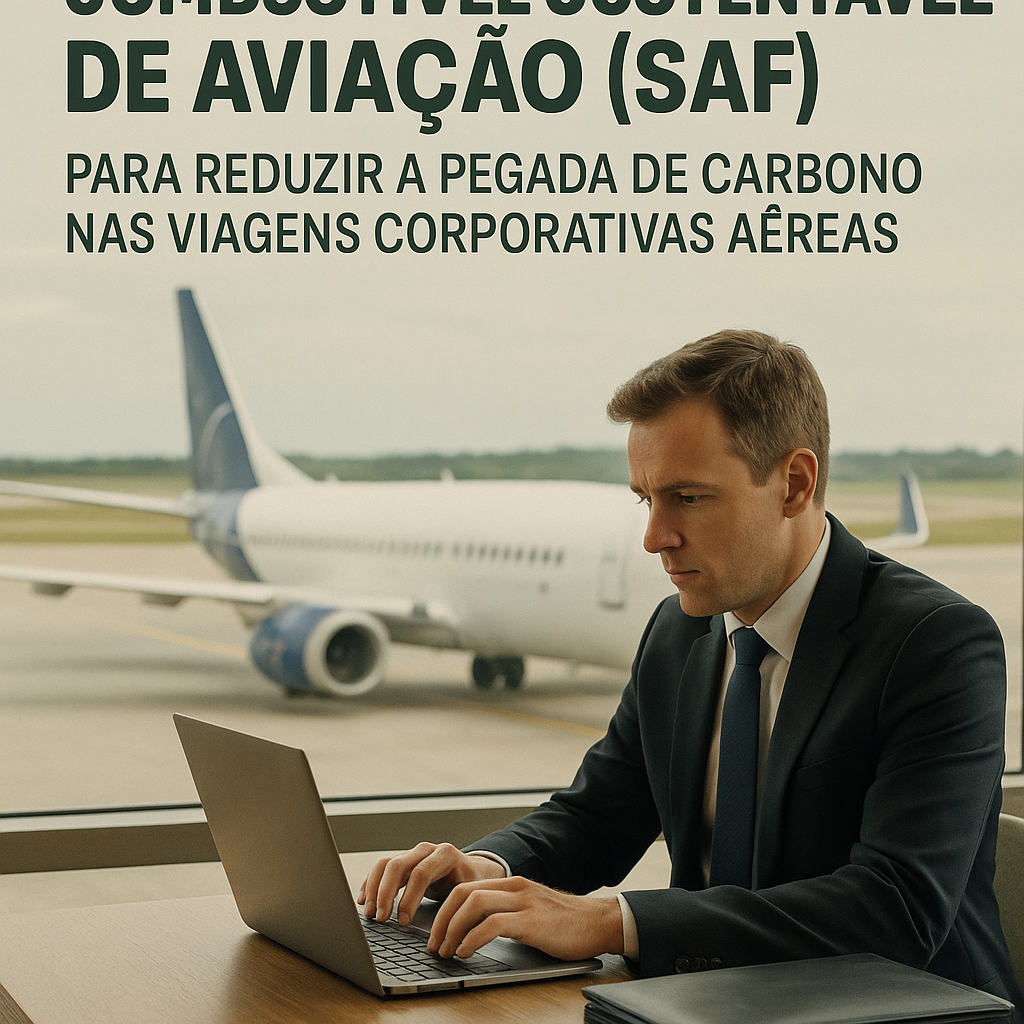 Como sua empresa pode investir em voos com menor pegada de carbono usando Combustível Sustentável de Aviação (SAF)